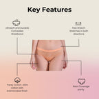 Hawty Shotty Panty Cotton Blend Mid-Rise Bikini Panties for Women | Seamless Lacy Design Underwear | Comfortable & Stretchable Panty Combo Pack of 3 - Pink