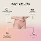 Bloom Panty Cotton Blend Mid-Rise Bikini Panties for Women | Seamless Lacy Design Underwear | Comfortable & Stretchable Panty Combo Pack of 3 - Blue