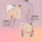 Bloom Cotton Blend Lightly Padded Bra | Seamless Full Coverage T-Shirt Bra for Women | Wire-Free Daily Use Innerwear - Pink