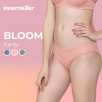 Bloom Panty Cotton Blend Mid-Rise Bikini Panties for Women | Seamless Lacy Design Underwear | Comfortable & Stretchable Panty Combo Pack of 3 - Green