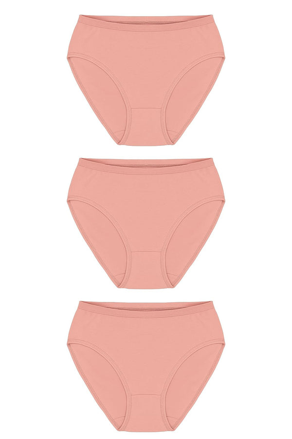 Bloom Panty Cotton Blend Mid-Rise Bikini Panties for Women | Seamless Lacy Design Underwear | Comfortable & Stretchable Panty Combo Pack of 3 - Pink