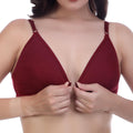 Nomade Full Coverage Non-Padded Wire-Free Bra | Cotton Blend Seamed Bra for Women | Comfortable Everyday Innerwear - Maroon