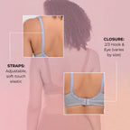 Nora Full Coverage Non-Padded Cotton Blend Minimizer Bra | Seamed Support Bra for Heavy Bust | Everyday Innerwear Bra for Women - Ice Blue