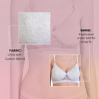 Hawty Shotty Lightly Padded Seamless T-Shirt Bra | Full Coverage Wire-Free Lacy Padded Cotton Bra for Women | Adjustable Straps - Ice Blue