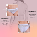 Hawty Shotty Panty Cotton Blend Mid-Rise Bikini Panties for Women | Seamless Lacy Design Underwear | Comfortable & Stretchable Panty Combo Pack of 3 - Pink