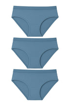 Bloom Panty Cotton Blend Mid-Rise Bikini Panties for Women | Seamless Lacy Design Underwear | Comfortable & Stretchable Panty Combo Pack of 3 - Blue