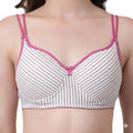 Innermuller VICTORIA Women's Cotton Lightly Padded Everyday Bra | Full Coverage | Soft Wire-Free Innerwear (Green, Orange, Pink)
