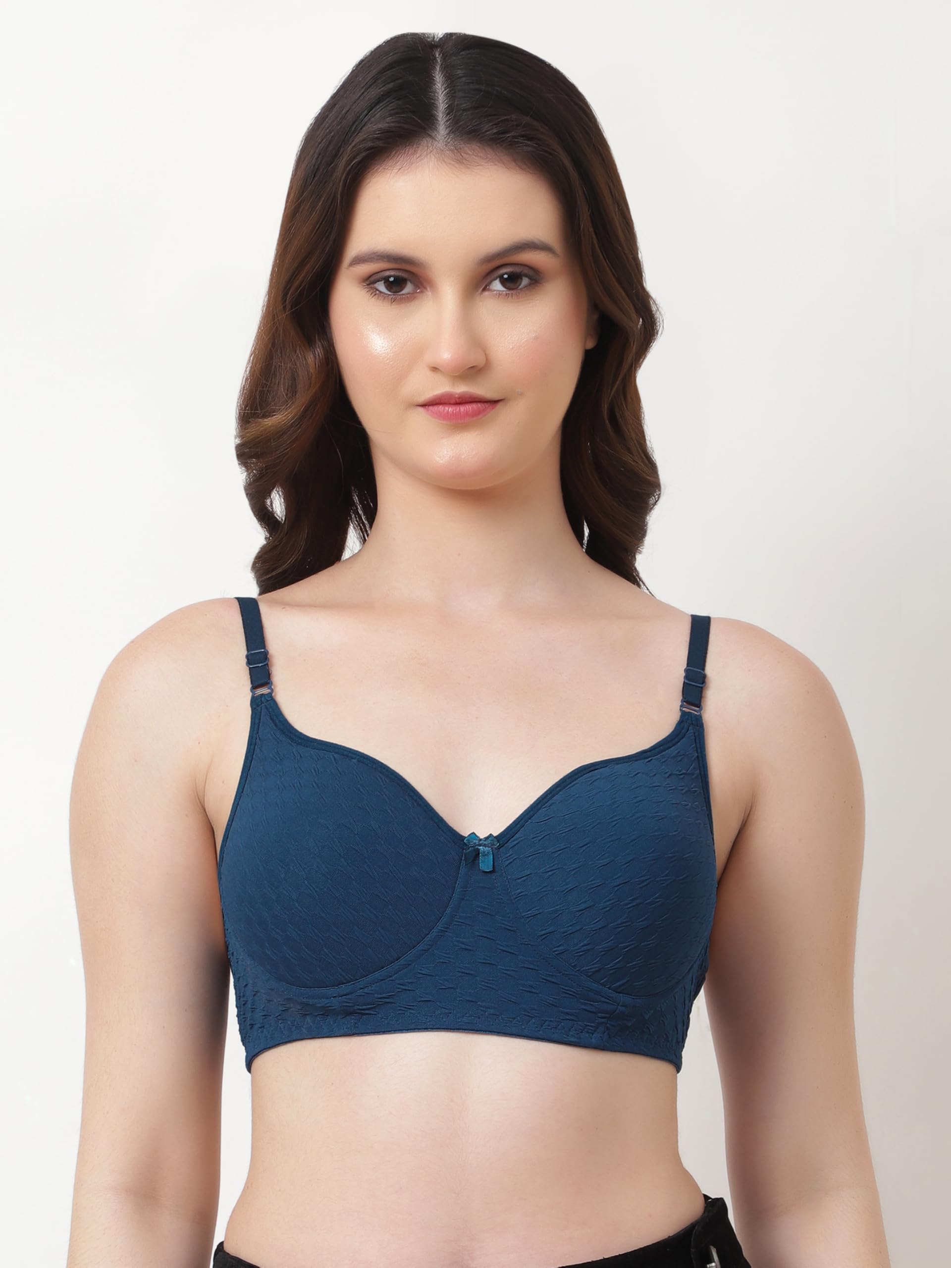 Lara Cotton Blend Lightly Padded Bra | Seamless Full Coverage T-Shirt Bra for Women | Wire-Free Daily Use Innerwear - BGP